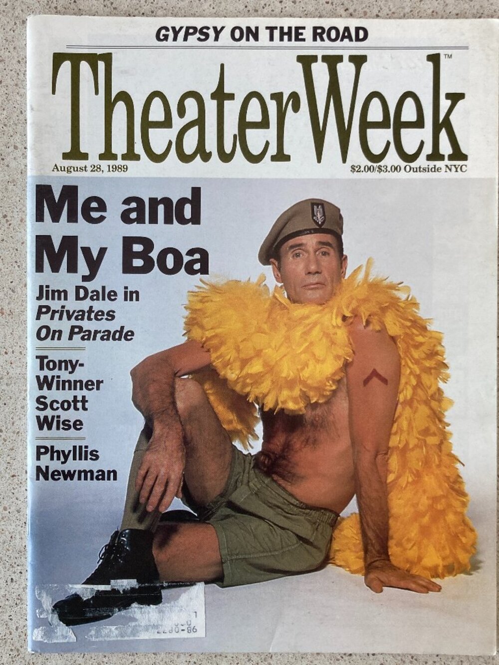 Jim Dale Privates On Parade Theater Week Magazine August 28 1989 - Label Residue